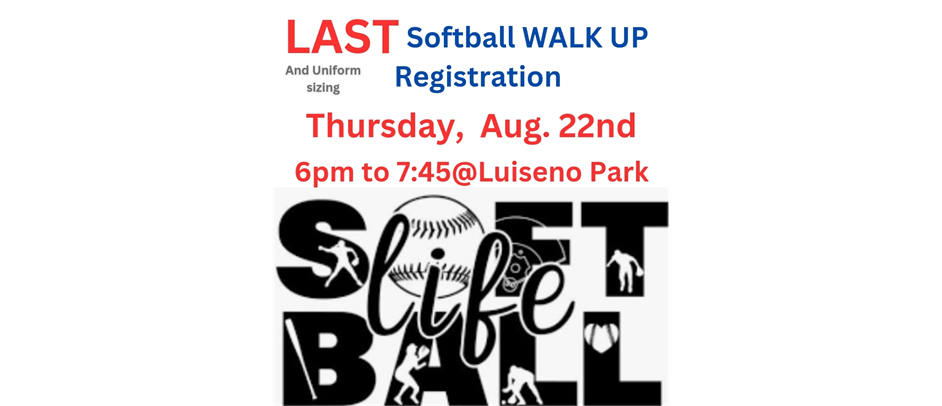 LAST Walk up Registration THIS WEEK